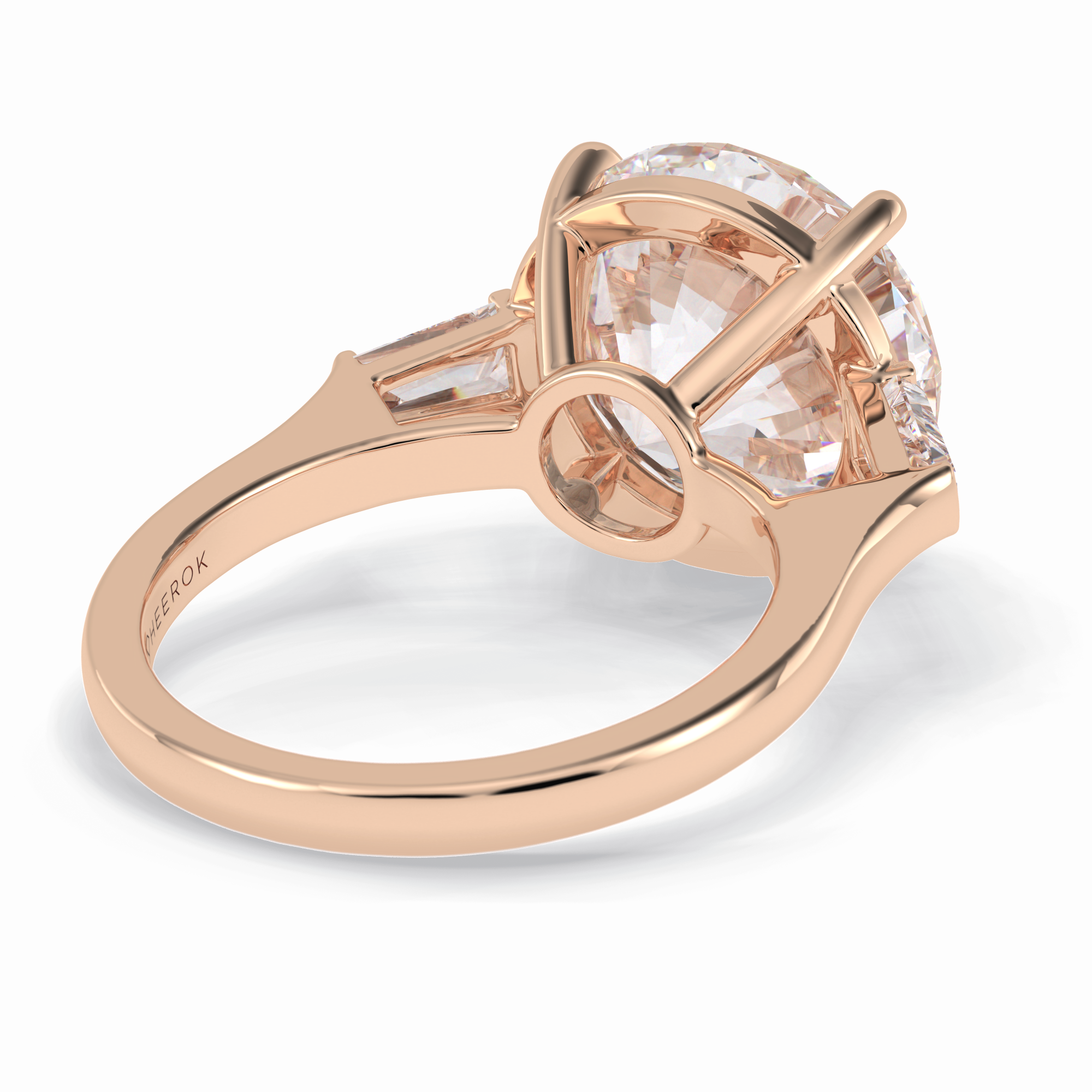 Celestial Spark 7.49 Carat Round VS1 Lab-Grown Three Stone Engagement Ring in 18K Rose Gold