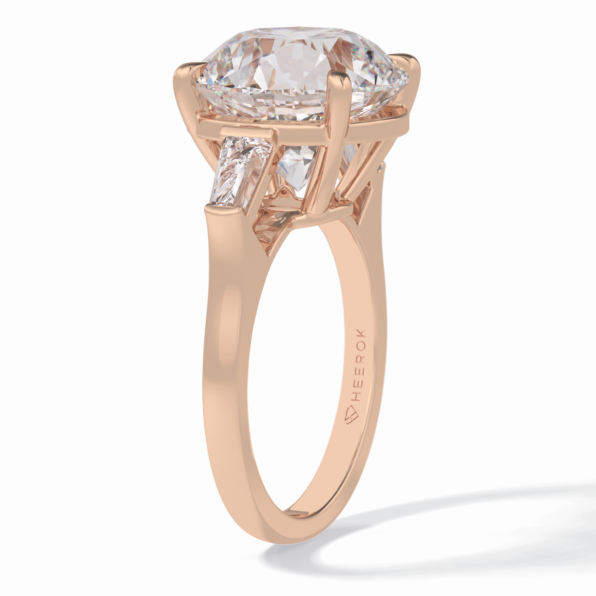 Celestial Spark 7.49 Carat Round VS1 Lab-Grown Three Stone Engagement Ring in 18K Rose Gold
