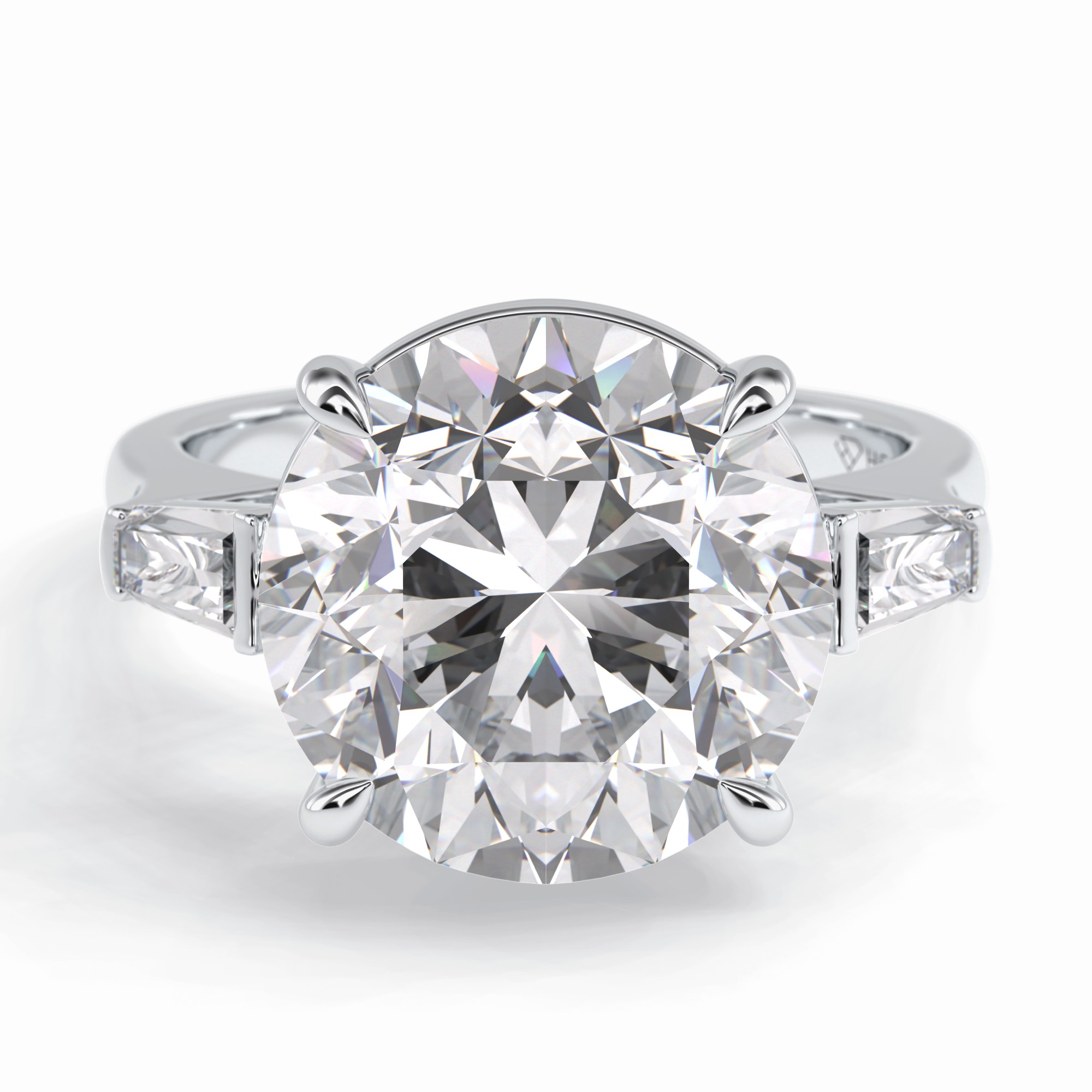 Celestial Spark 7.49 Carat Round VS1 Lab-Grown Three Stone Engagement Ring in 18K White Gold