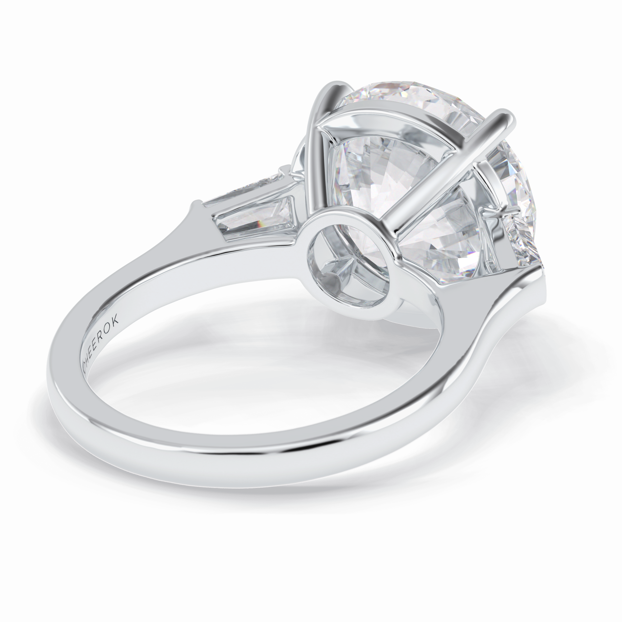 Celestial Spark 7.49 Carat Round VS1 Lab-Grown Three Stone Engagement Ring in 18K White Gold