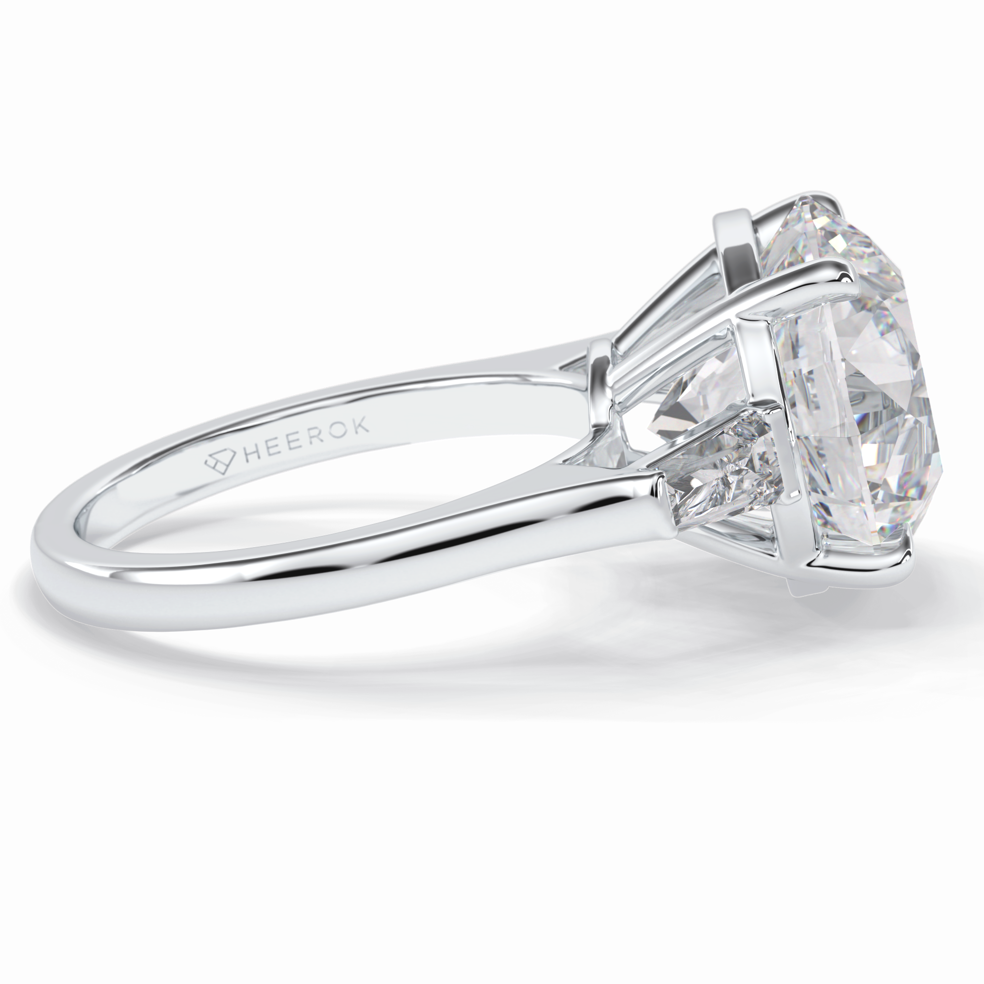 Celestial Spark 7.49 Carat Round VS1 Lab-Grown Three Stone Engagement Ring in 18K White Gold