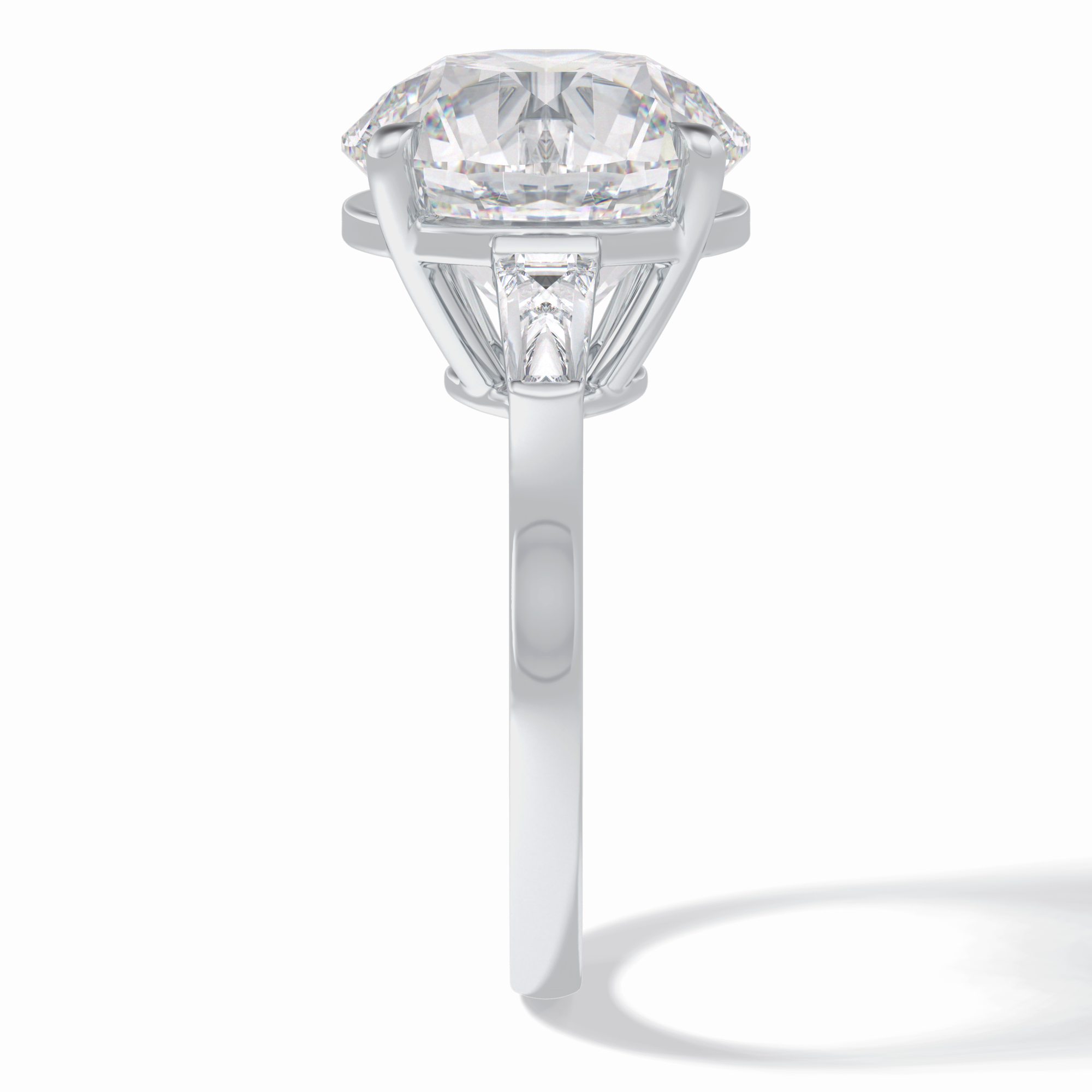 Celestial Spark 7.49 Carat Round VS1 Lab-Grown Three Stone Engagement Ring in 18K White Gold