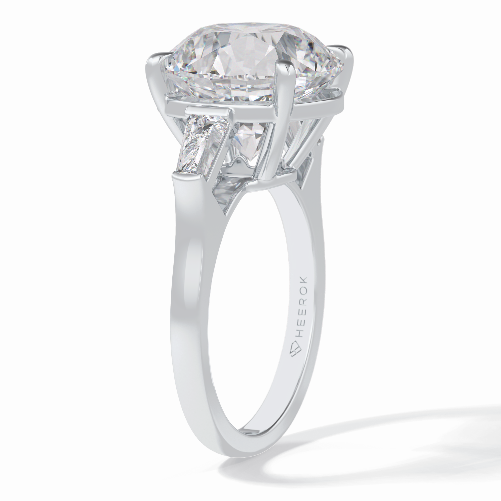 Celestial Spark 7.49 Carat Round VS1 Lab-Grown Three Stone Engagement Ring in 18K White Gold