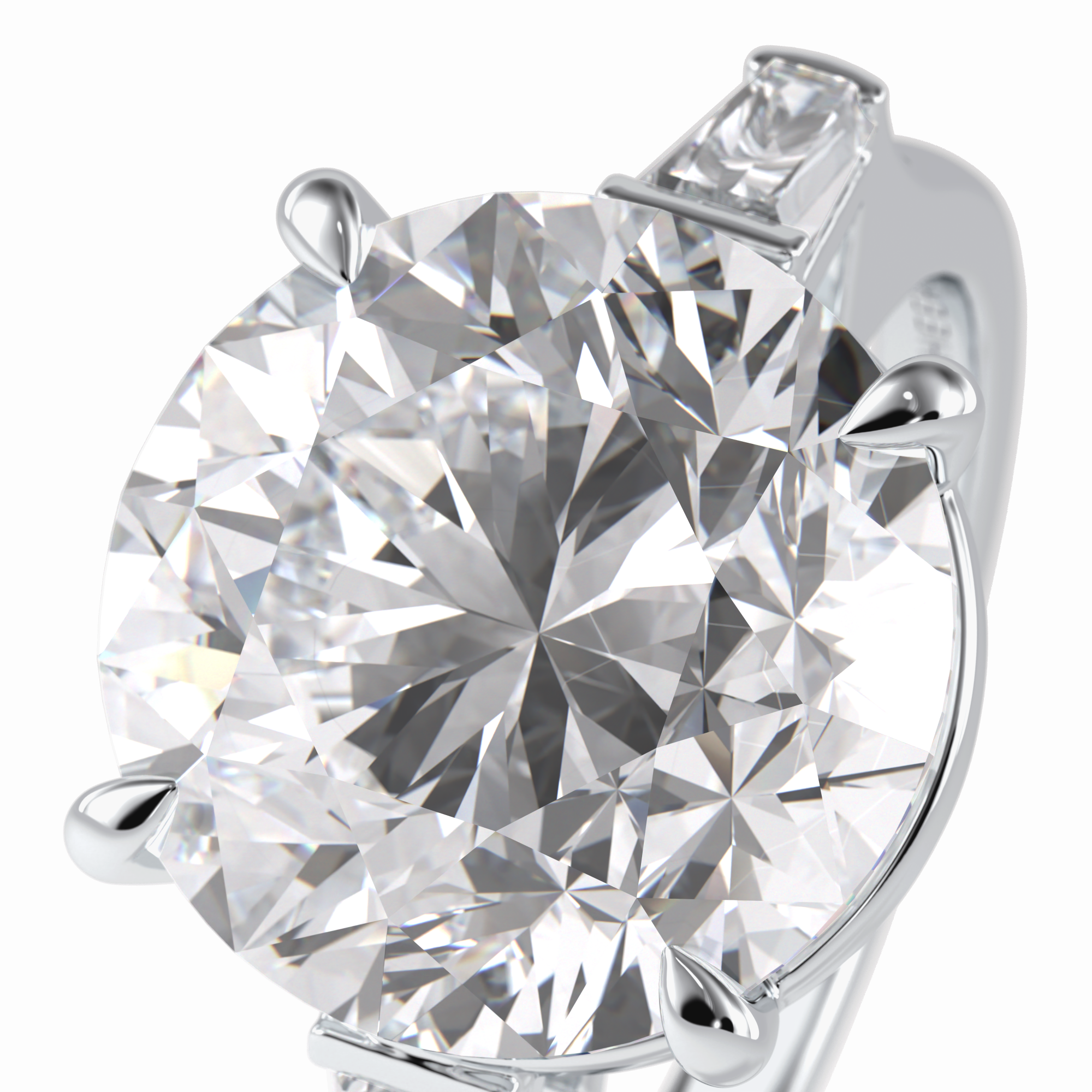 Celestial Spark 7.49 Carat Round VS1 Lab-Grown Three Stone Engagement Ring in 18K White Gold