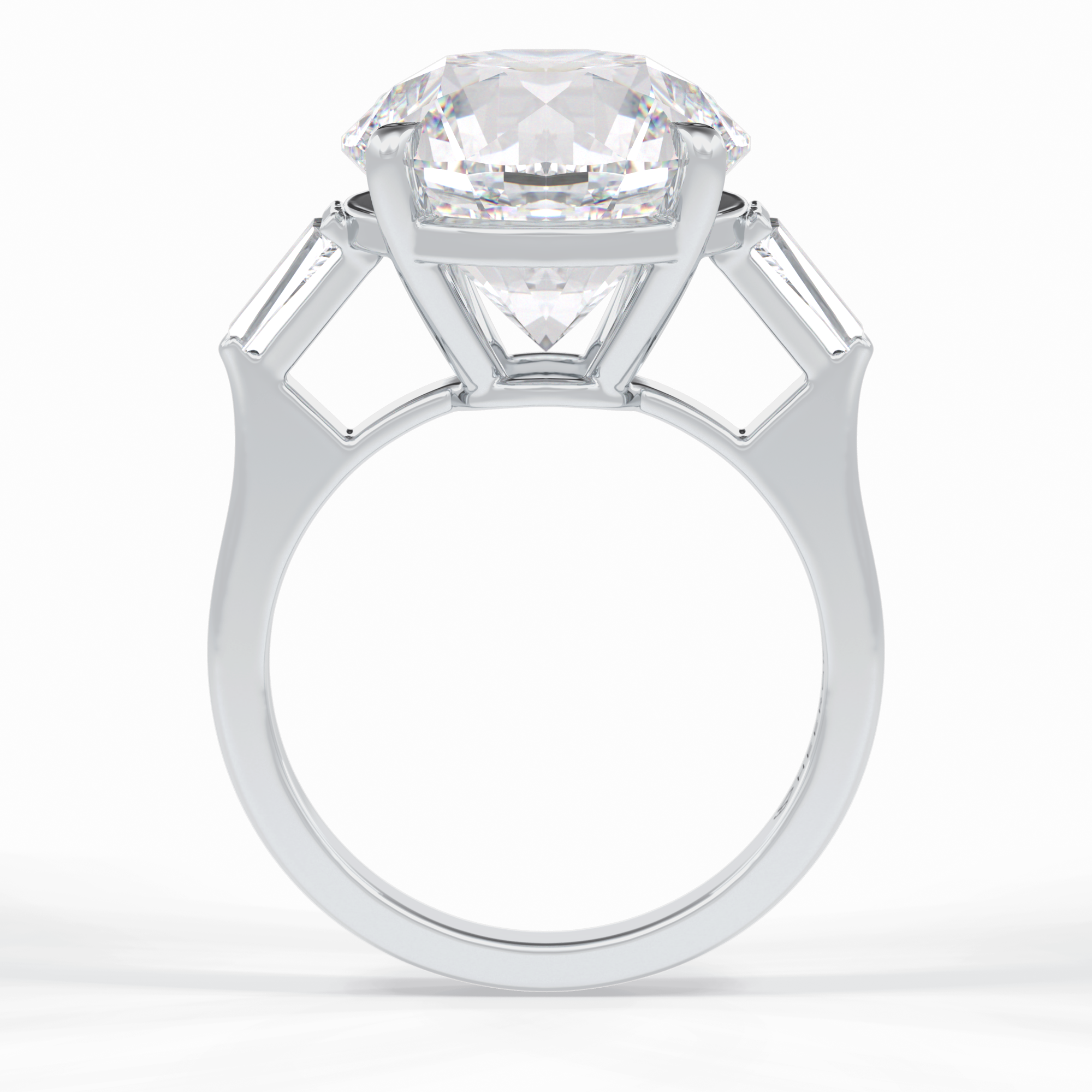 Celestial Spark 7.49 Carat Round VS1 Lab-Grown Three Stone Engagement Ring in 18K White Gold