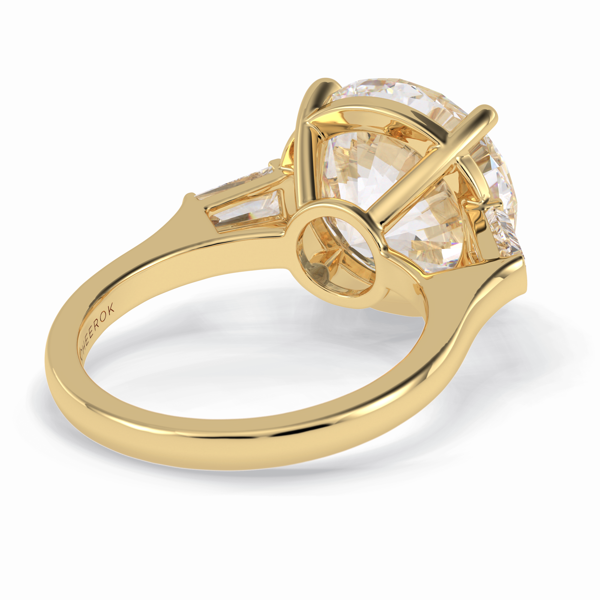 Celestial Spark 7.49 Carat Round VS1 Lab-Grown Three Stone Engagement Ring in 18K Yellow Gold