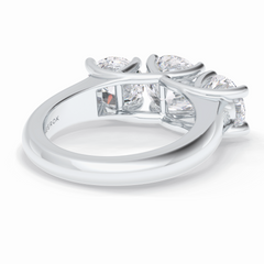 Celestial Trilogy 2.16 Carat Round VS1 Lab-Grown Three Stone Engagement Ring in 18K White Gold