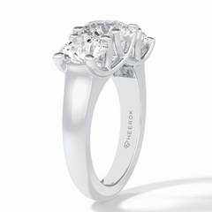 Celestial Trilogy 2.16 Carat Round VS1 Lab-Grown Three Stone Engagement Ring in 18K White Gold