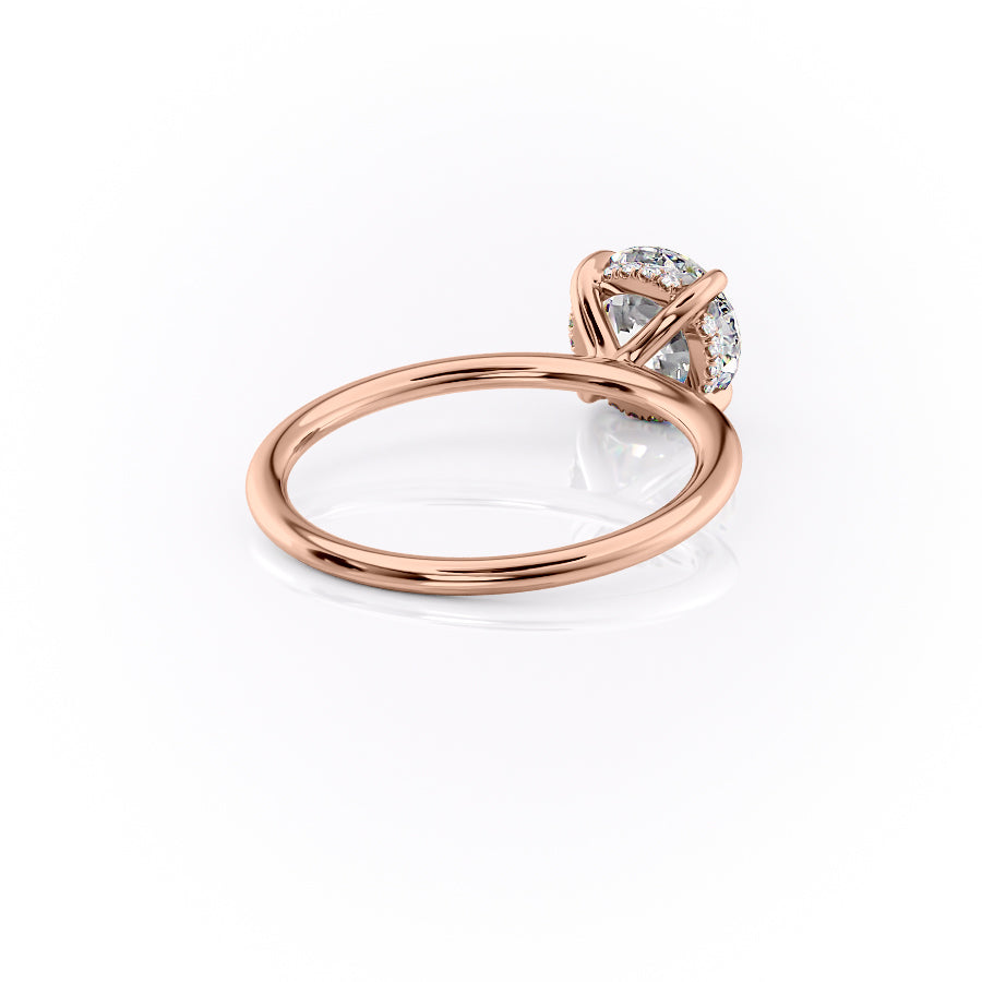 Celestial Whisper 2 Carat VVS1 Lab-Grown Hidden Halo Engagement Ring 18K Rose Gold Back Right View