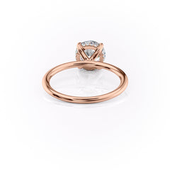 Celestial Whisper 2 Carat VVS1 Lab-Grown Hidden Halo Engagement Ring 18K Rose Gold Back View