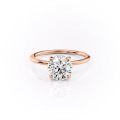 Celestial Whisper 2 Carat VVS1 Lab-Grown Hidden Halo Engagement Ring 18K Rose Gold Front View
