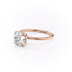 Celestial Whisper 2 Carat VVS1 Lab-Grown Hidden Halo Engagement Ring 18K Rose Gold Left Closeup View