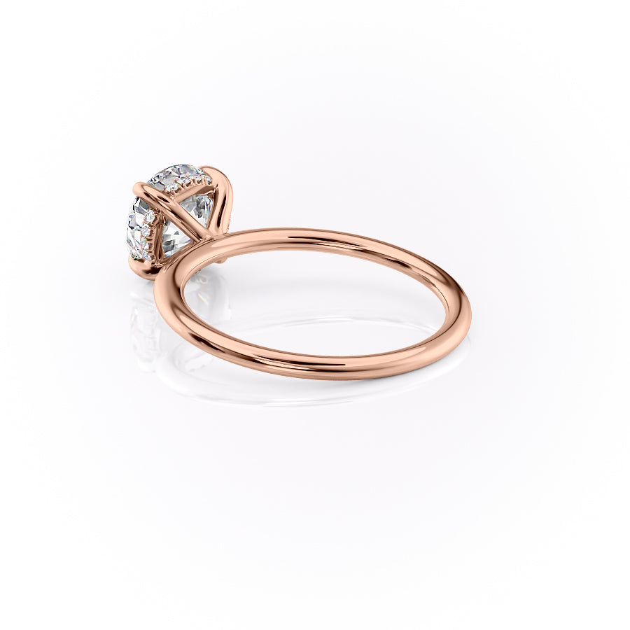 Celestial Whisper 2 Carat VVS1 Lab-Grown Hidden Halo Engagement Ring 18K Rose Gold Left Side View
