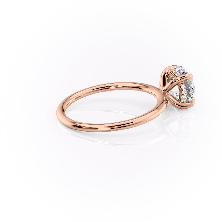 Celestial Whisper 2 Carat VVS1 Lab-Grown Hidden Halo Engagement Ring 18K Rose Gold Right Side View