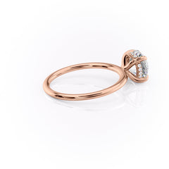 Celestial Whisper 2 Carat VVS1 Lab-Grown Hidden Halo Engagement Ring 18K Rose Gold Right Side View