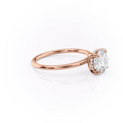 Celestial Whisper 2 Carat VVS1 Lab-Grown Hidden Halo Engagement Ring 18K Rose Gold Right View 