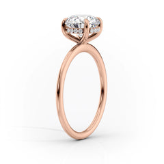 Celestial Whisper 2 Carat VVS1 Lab-Grown Hidden Halo Engagement Ring 18K Rose Gold Standing View