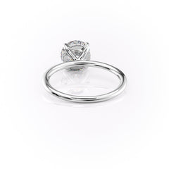 Celestial Whisper 2 Carat VVS1 Lab-Grown Hidden Halo Engagement Ring 18K White Gold Back View