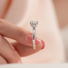 Celestial Whisper 2 Carat VVS1 Lab-Grown Hidden Halo Engagement Ring 18K White Gold Closeup Finger View_2