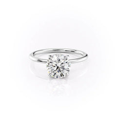 Celestial Whisper 2 Carat VVS1 Lab-Grown Hidden Halo Engagement Ring 18K White Gold Front View 