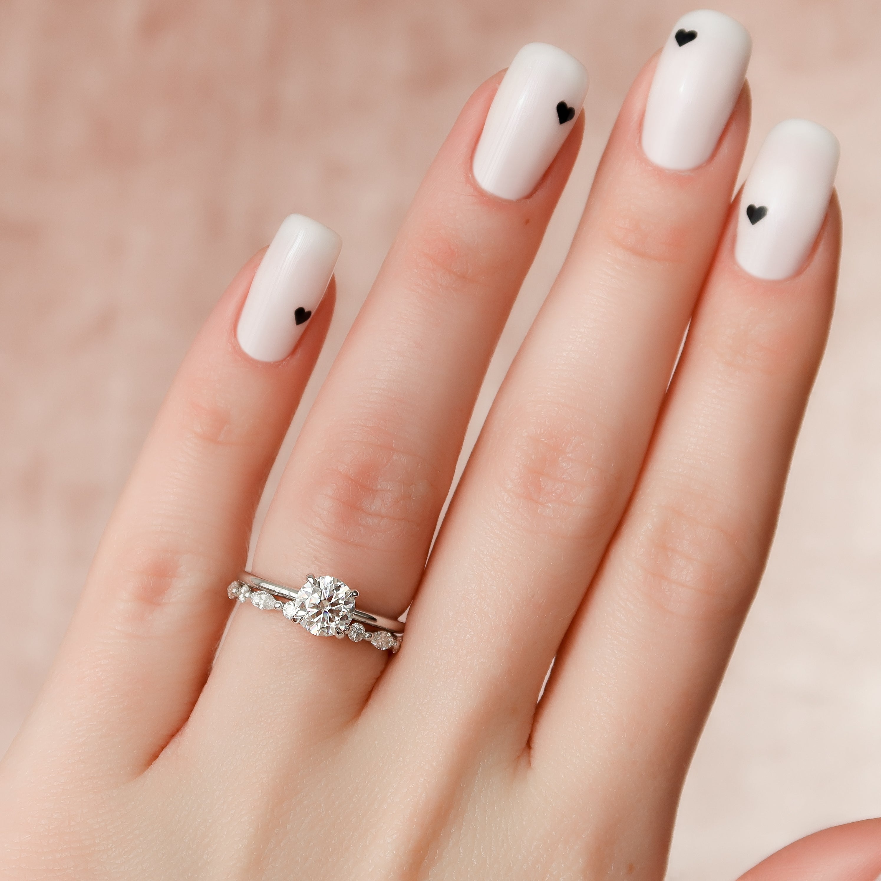 Celestial Whisper 2 Carat VVS1 Lab-Grown Hidden Halo Engagement Ring 18K White Gold Hand View