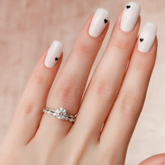 Celestial Whisper 2 Carat VVS1 Lab-Grown Hidden Halo Engagement Ring 18K White Gold Hand View