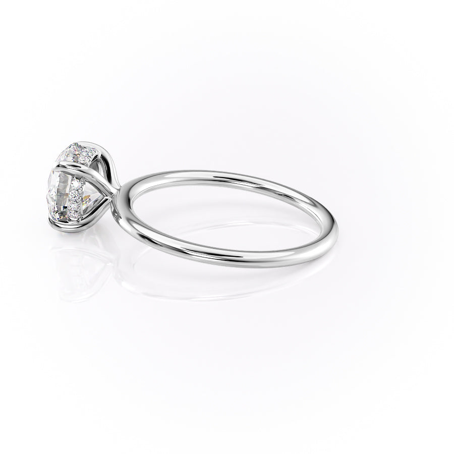 Celestial Whisper 2 Carat VVS1 Lab-Grown Hidden Halo Engagement Ring 18K White Gold Left Side View