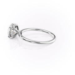 Celestial Whisper 2 Carat VVS1 Lab-Grown Hidden Halo Engagement Ring 18K White Gold Left Side View