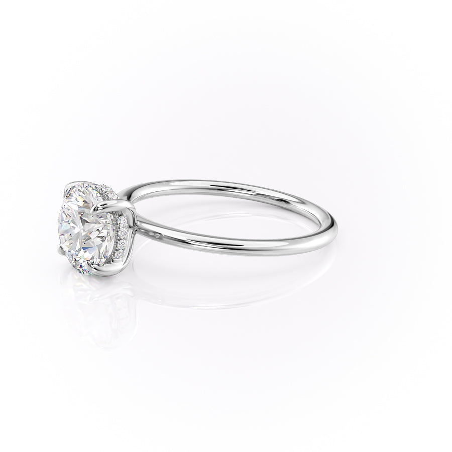 Celestial Whisper 2 Carat VVS1 Lab-Grown Hidden Halo Engagement Ring 18K White Gold Left View