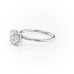 Celestial Whisper 2 Carat VVS1 Lab-Grown Hidden Halo Engagement Ring 18K White Gold Left View