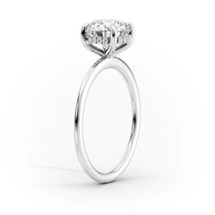 Celestial Whisper 2 Carat VVS1 Lab-Grown Hidden Halo Engagement Ring 18K White Gold Standing View