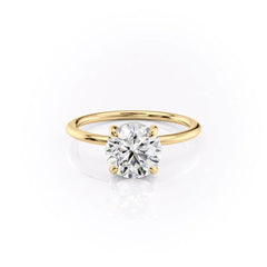 Celestial Whisper 2 Carat VVS1 Lab-Grown Hidden Halo Engagement Ring 18K Yellow Gold Front View