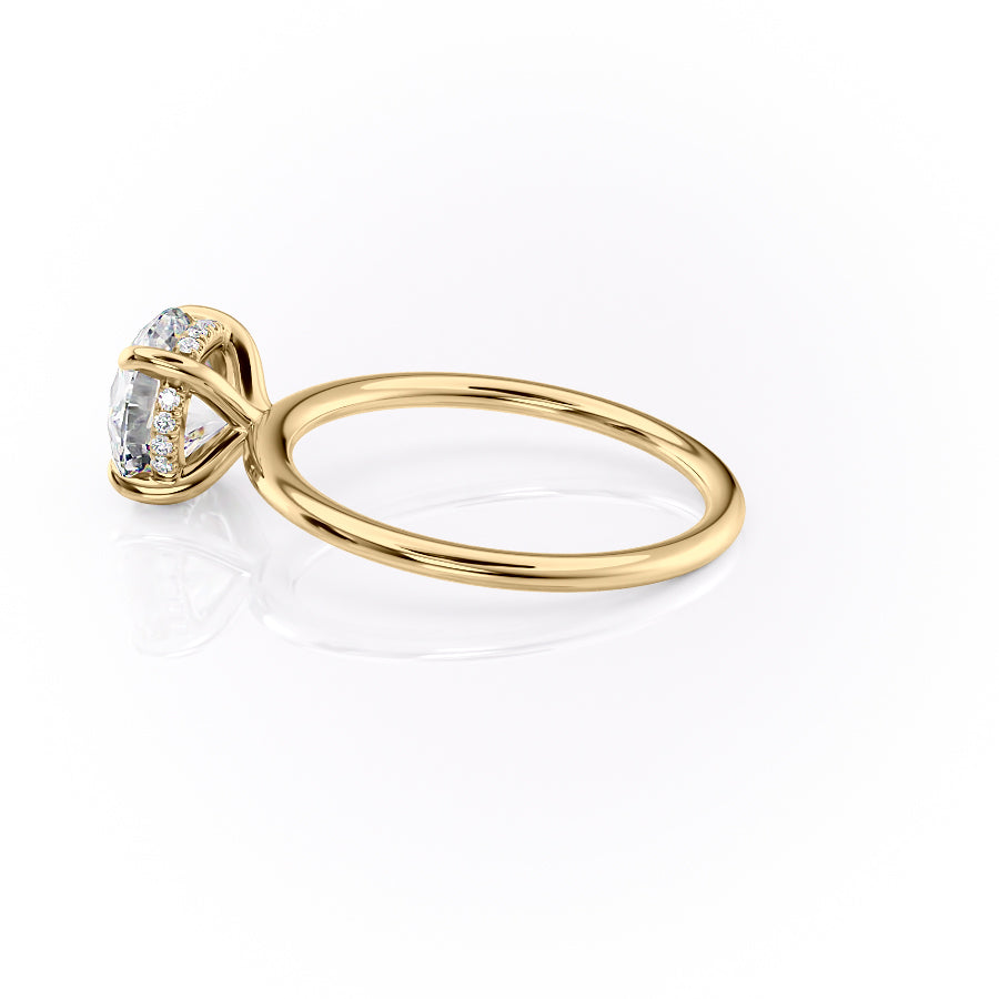 Celestial Whisper 2 Carat VVS1 Lab-Grown Hidden Halo Engagement Ring 18K Yellow Gold Left Side View