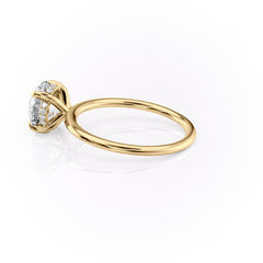 Celestial Whisper 2 Carat VVS1 Lab-Grown Hidden Halo Engagement Ring 18K Yellow Gold Left Side View