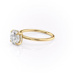 Celestial Whisper 2 Carat VVS1 Lab-Grown Hidden Halo Engagement Ring 18K Yellow Gold Left View