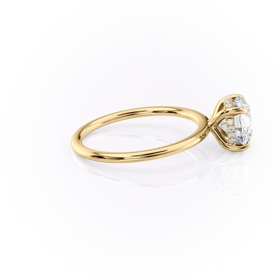 Celestial Whisper 2 Carat VVS1 Lab-Grown Hidden Halo Engagement Ring 18K Yellow Gold Right View