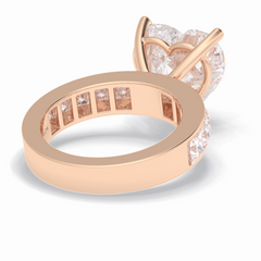 Cherish 6.63 Carat Heart VS1 Lab-Grown Solitaire With Accents Engagement Ring in 18K Rose Gold