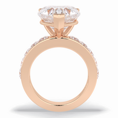 Cherish 6.63 Carat Heart VS1 Lab-Grown Solitaire With Accents Engagement Ring in 18K Rose Gold