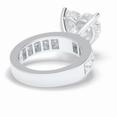 Cherish 6.63 Carat Heart VS1 Lab-Grown Solitaire With Accents Engagement Ring in 18K Gold