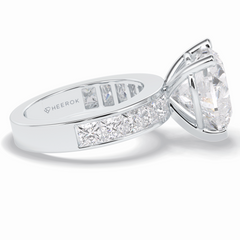 Cherish 6.63 Carat Heart VS1 Lab-Grown Solitaire With Accents Engagement Ring in 18K Gold