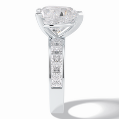 Cherish 6.63 Carat Heart VS1 Lab-Grown Solitaire With Accents Engagement Ring in 18K Gold