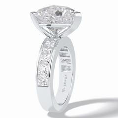 Cherish 6.63 Carat Heart VS1 Lab-Grown Solitaire With Accents Engagement Ring in 18K Gold