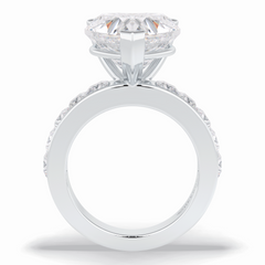 Cherish 6.63 Carat Heart VS1 Lab-Grown Solitaire With Accents Engagement Ring in 18K White Gold