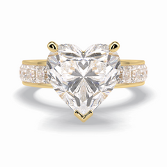 Cherish 6.63 Carat Heart VS1 Lab-Grown Solitaire With Accents Engagement Ring in 18K Yellow Gold