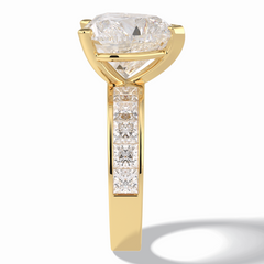 Cherish 6.63 Carat Heart VS1 Lab-Grown Solitaire With Accents Engagement Ring in 18K Yellow Gold