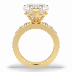 Cherish 6.63 Carat Heart VS1 Lab-Grown Solitaire With Accents Engagement Ring in 18K Yellow Gold