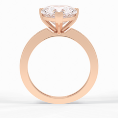 Cherished 3.03 Carat Heart VS1 Lab-Grown Pave Engagement Ring in 18K Rose Gold