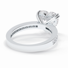 Cherished 3.03 Carat Heart VS1 Lab-Grown Pave Engagement Ring in 18K White Gold