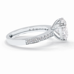 Cherished 3.03 Carat Heart VS1 Lab-Grown Pave Engagement Ring in 18K White Gold
