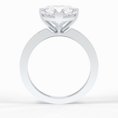 Cherished 3.03 Carat Heart VS1 Lab-Grown Pave Engagement Ring in 18K White Gold